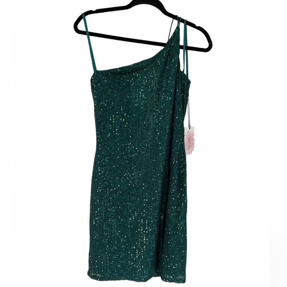 green sequin dress